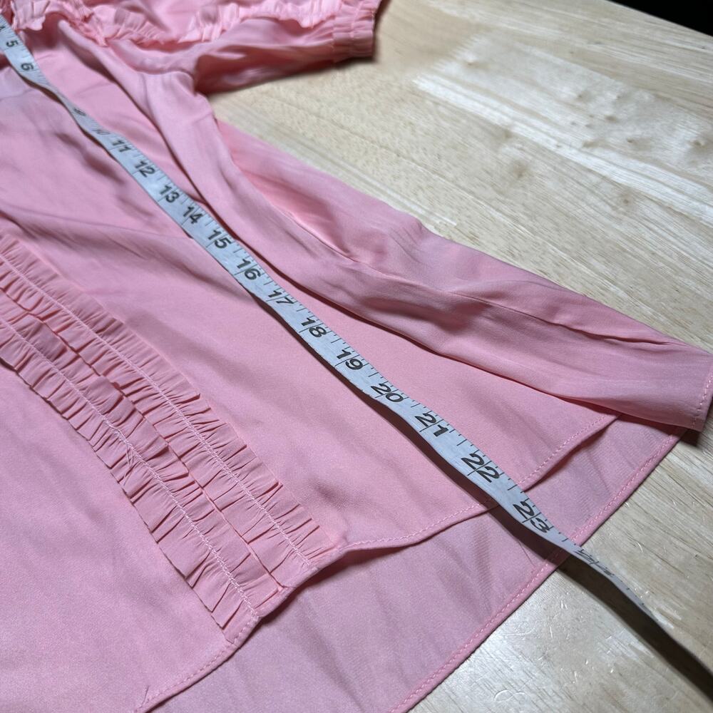 T Tahari Ruffled Blouse Pink Wind Women's Size X-Small New With Tags - Picture 10 of 10